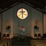 Fused and polished glass Baptismal Font, Our Lady of Fatima Catholic Church, Casper WY